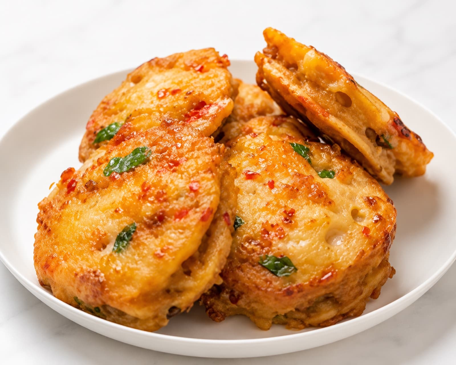 Shepherds Purse Fish Lotus Root Fritters (4pc)